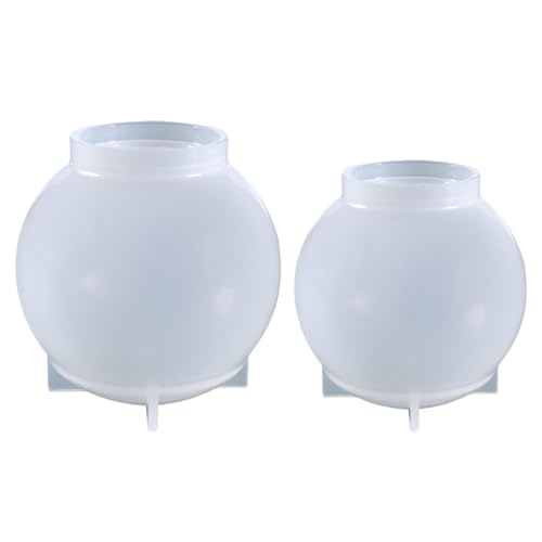 ORFOFE 2 Stück Silikonform Kugel Ømm Kristall Harzform DIY Basteln Langlebig Glatt Glänzend Leicht zu Entformen für Schmuck und Dekoration von ORFOFE