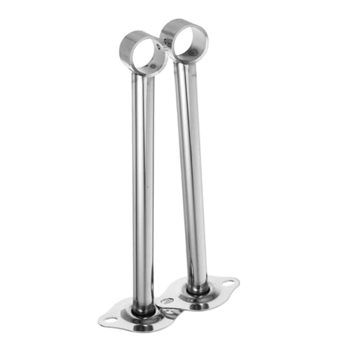 ORFOFE 2 Stück Teiliges Edelstahl Deckenhalter Gardinenstange Halterung Robuster Deckenmontage Vorhangstangenhalter für Gardinen und Duschvorhänge Einfache Werkzeugfreie Installation von ORFOFE