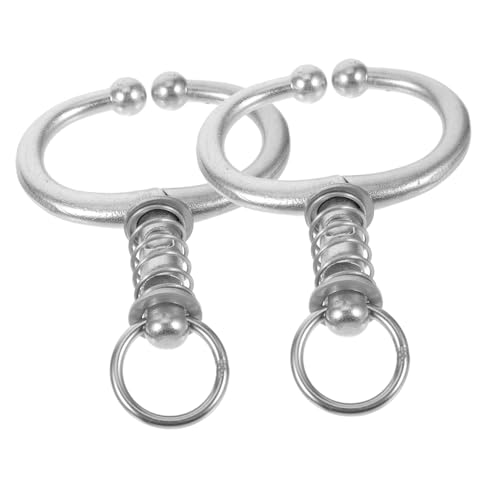 ORFOFE 2 Stück Teiliges Edelstahl Rinder Nasenring mit Federfunktion Langlebig Sicher und Praktisch für Viehhaltung Installieren Schonend und Robust für Kühe und Kälber von ORFOFE