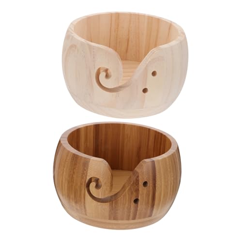 ORFOFE 2 Stück Teiliges Garnschalen Holz und Bambus Schwerer Wollkorb mit Glatter Oberfläche rutschfest für Stricken und Häkeln Tragbar und Stabil Geschenk für Handarbeitsliebhaber ORFOFE 2 Stück Teiliges Garnschalen Holz und Bambus Schwerer Wollkorb mit Glatter Oberfläche rutschfest für Stricken und Häkeln Tragbar und Stabil Geschenk für Handarbeitsliebhaber von ORFOFE