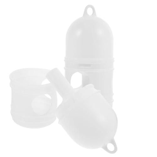 ORFOFE 2 Stück Teiliges Kunststoff Weiß Großer Fassungsvermögen Wasserspender für Tauben und Hühnervögel Leicht zu Reinigen Praktisch für Haushalt und Vogelkäfig von ORFOFE