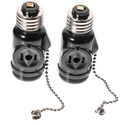 ORFOFE 2 Stück Teiliges Lampenfassung Adapter mit Zugschalter Schwarzer Schraubsockel mit Zwei Ausgängen Langlebiger Lampenhalter für Glühbirnen Einfache Installation ORFOFE 2 Stück Teiliges Lampenfassung Adapter mit Zugschalter Schwarzer Schraubsockel mit Zwei Ausgängen Langlebiger Lampenhalter für Glühbirnen Einfache Installation von ORFOFE