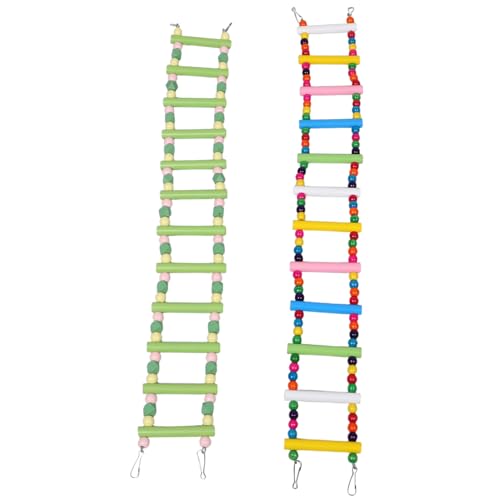 ORFOFE 2 Stück Teiliges Papageien-kletterleiter aus Holz Bunte Vogel-schaukelbrücke mit Sitzstange Robustes Haustier Wellensittiche Nymphensittiche für Vogelkäfig und Kletterspaß ORFOFE 2 Stück Teiliges Papageien-kletterleiter aus Holz Bunte Vogel-schaukelbrücke mit Sitzstange Robustes Haustier Wellensittiche Nymphensittiche für Vogelkäfig und Kletterspaß von ORFOFE