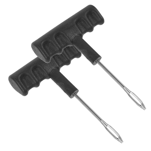 ORFOFE 2 Stück Teiliges Reifenreparatur Werkzeug Metall Pannenset für Auto Motorrad Langlebiges Reifen Pannen Reparatur Tool Kompatibel mit Allen Reifenarten von ORFOFE