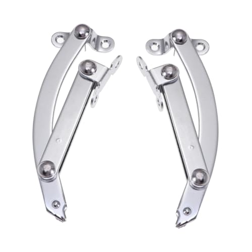 ORFOFE 2 Stück Teiliges Schranktürdämpfer Metallstütze mit Federspannung Robuste Hebescharniere Satinierter Silberton für Küchenschränke und Möbel bis Öffnungswinkel Einfache Montage von ORFOFE