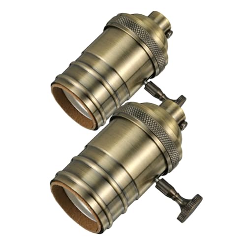 ORFOFE 2 Stück Vintage Lampenfassung aus Druckguss Aluminium mit Drehknopf Retro Lampensockel für Pendelleuchte Robust Korrosionsbeständig Passend für Acv als Dekorative Lampenhalterung von ORFOFE