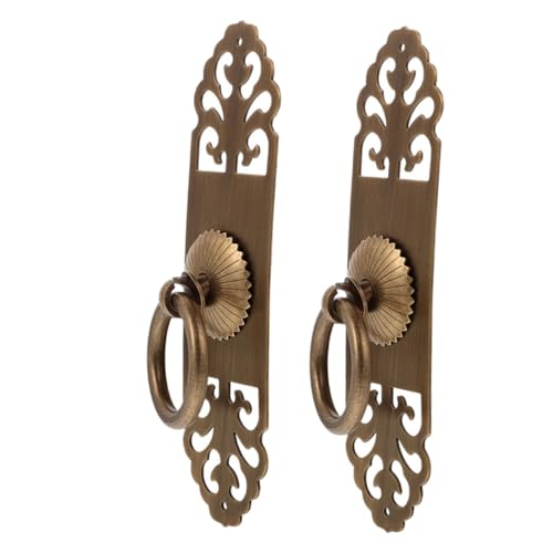 ORFOFE 2 Stück Vintage Messing Schrankgriffe Retro Antike Möbelgriffe aus Reinem Messing Rustikale Tür Schubladengriffe für Küchenschränke und Kommoden Schraubbefestigung Rustikales von ORFOFE
