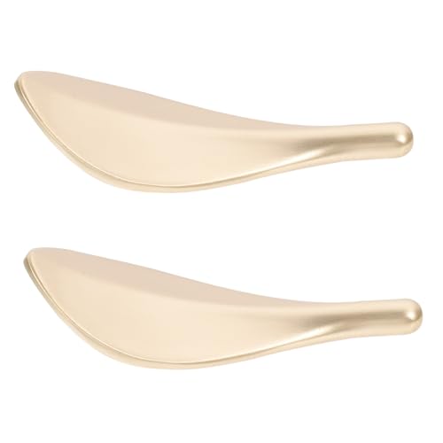 ORFOFE 2 Stück Zinklegierung Möbelgriff Blattform Schrankgriffe Vintage Design Langlebig Rostfrei Künstlerisch für Küchenschränke Goldfarben von ORFOFE