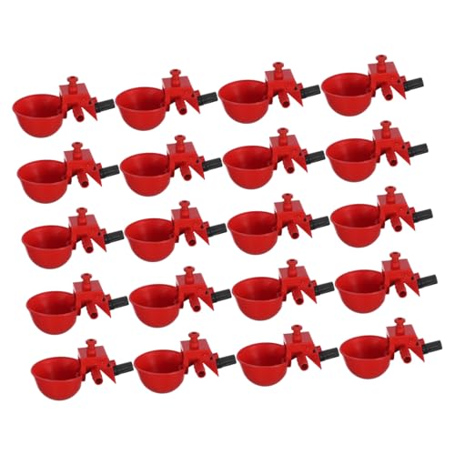 ORFOFE 20 Stück Geflügel Trinkbecher Automatische Tränke mit Einstellbarem Wasservolumen Rot Geeignet für Hühner Tauben Wachteln und Küken Langlebiges Material Einfache ORFOFE 20 Stück Geflügel Trinkbecher Automatische Tränke mit Einstellbarem Wasservolumen Rot Geeignet für Hühner Tauben Wachteln und Küken Langlebiges Material Einfache von ORFOFE