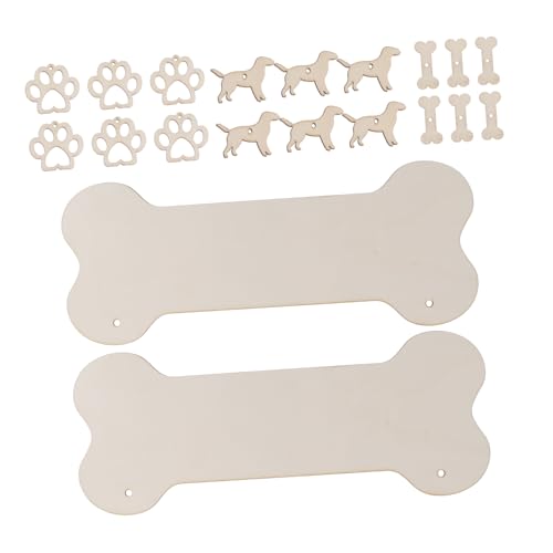 ORFOFE 20 Stück Teiliges DIY Holz-hundeknochen Hängeschild Set mit Glatten Kanten Handbemalbar für Haustierdekoration Geschenkideen und Kreative Bastelprojekte Inklusive Hundepfoten und von ORFOFE