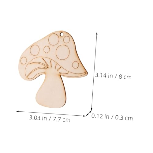 ORFOFE 20 Stück Teiliges Holzpilz deko zum Basteln Naturbelassene Unbemalte Holzscheiben mit Aufhängeloch Rustikale Holzverzierung für DIY Kinderhandwerk und Wohnraumdekoration von ORFOFE