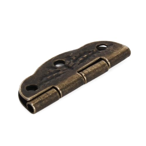 ORFOFE 20 Stück Teiliges Vintage Mini Eisenscharniere Antike Schrank Schubladenscharniere Gravierte Bronze für Schmuckkästen Holzboxen Modellbau und Bastelprojekte von ORFOFE