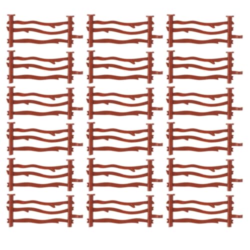 ORFOFE 200 Stück Teiliges Miniatur Zaun Modell Kunststoff Farm Szene Zaun für Puppenhaus Sandtisch DIY Garten Rustikales Braun rot von ORFOFE