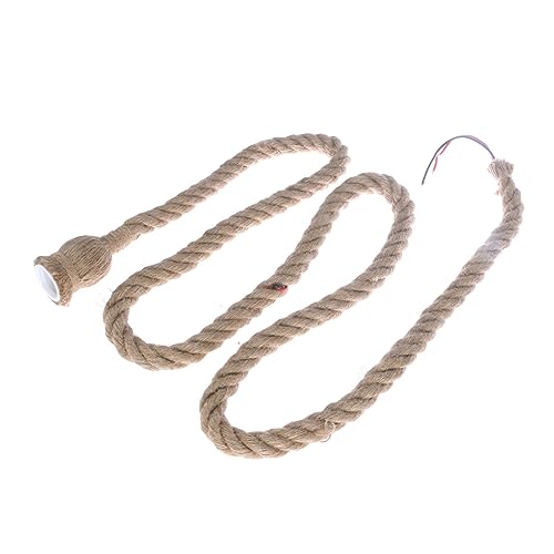 ORFOFE 2M Retro Hanfseil Licht Handgemachtes Seil Licht mit Einzelanschlüssen Vintage DIY Beleuchtung für Bar Restaurant ohne Glühbirne Rustikales Design von ORFOFE