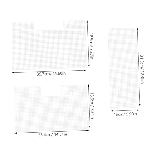 ORFOFE 3 Blätter Teiliges Kunststoff netzblatt zum Taschen häkeln DIY Bastelmaterial Stabile Kunststoff gitterplatten für Handtaschen Bestes Zubehör für Kreative Häkel Stickprojekte von ORFOFE