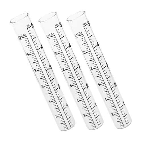 ORFOFE 3 Stück Regenwassermesser Ersatzrohr Regenmessmesser Regensprinklermesser Regensammler Reagenzglas Regenwassermesser Sprinkler Wassermesser Hof Regenmesser Glas Transparent von ORFOFE