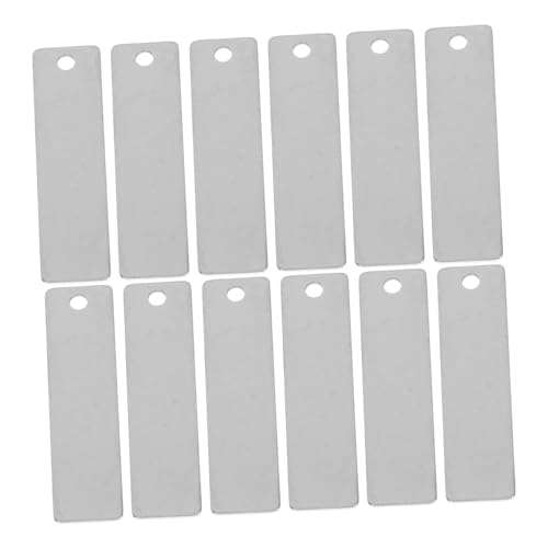 ORFOFE 30 Stück Edelstahl Gravur Rohlinge Rechteckige Metall Stamping Blank Labels für Schmuckherstellung Haustiermarken Individuelle Beschriftung Leichte Widerstandsfähige von ORFOFE