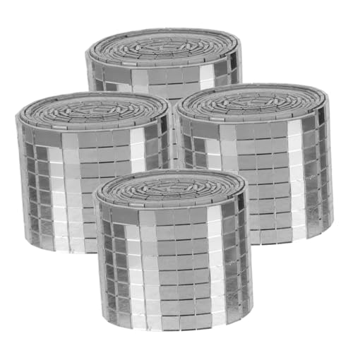 ORFOFE 4 Rollen Selbstklebende Mosaikfliesen Acryl Spiegelsteine DIY Wanddeko für Zuhause Ktv Basteln Foto Rahmen Becher Vasen Verzierung von ORFOFE