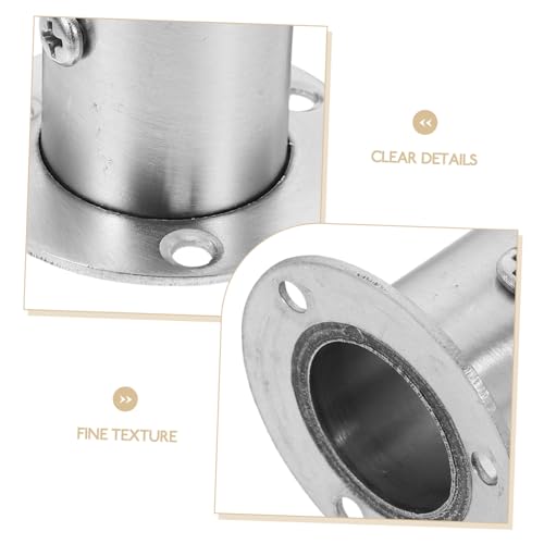 ORFOFE 4 Stück Edelstahl Stangenflanschhalter mit Schrauben und Bolzen Verstellbare Halterung für Garderobenstangen Handlaufhalterung Vielseitig für Kleider Handtuch Vorhangstangen von ORFOFE