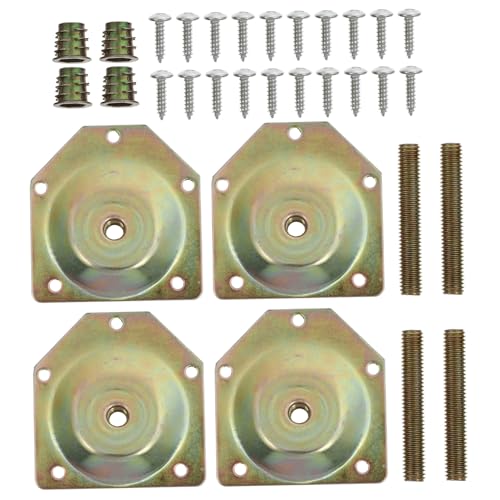 ORFOFE 4 Stück Möbelbein Befestigungsplatten Schräg Metall Montageplatten mit Schrauben Teiliges für Sofa Stuhl Tisch Beine Reparatur und Stabilisierung von ORFOFE