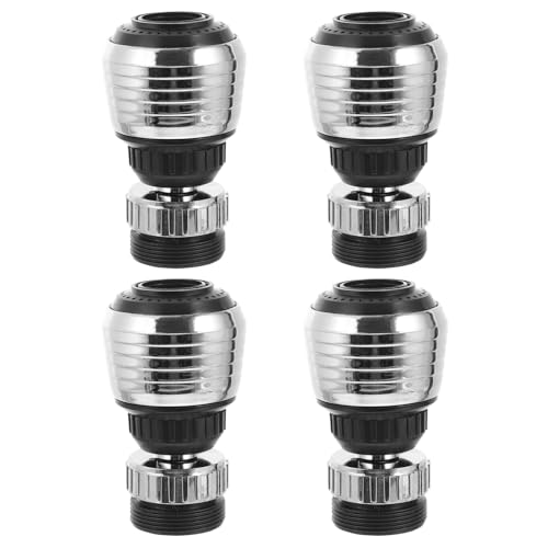 ORFOFE 4 Stück Teiliges Drehbarer Wasserhahnaufsatz mit Schwenkfunktion Wassersparender Küchenarmatur Belüfter Spritzschutz und Luftsprudler für Spüle Installieren und Vielseitig von ORFOFE