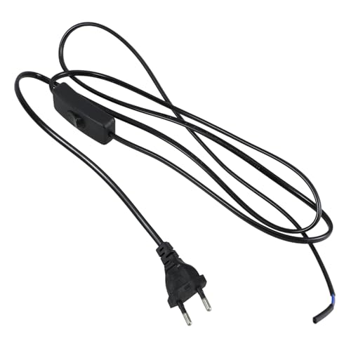 ORFOFE 4 Stück Teiliges Lampenkabel mit Schalter und Eu Stecker Robustes Stromkabel für Schreibtischlampen und Haushaltsgeräte Langlebig und Installieren Schwarz Geeignet für Acv von ORFOFE