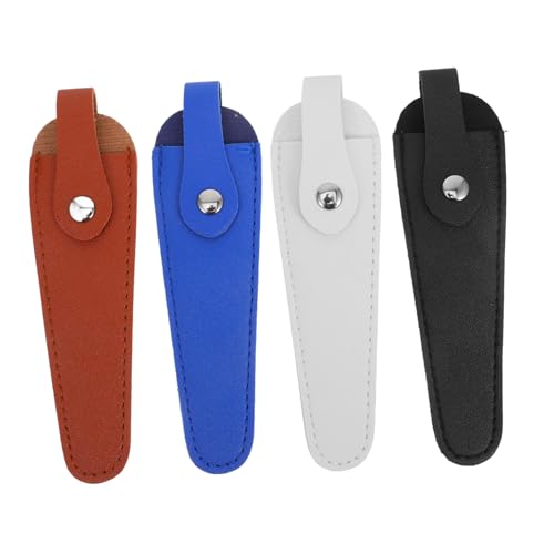 ORFOFE 4 Stück Teiliges PU Leder Scheren Schutzset Scherenschutz Abdeckung für Kleine Mittlere Scheren Leicht Tragbar Sicherer Scherenschutz für Haushalt Handwerk und Friseure Farblich von ORFOFE