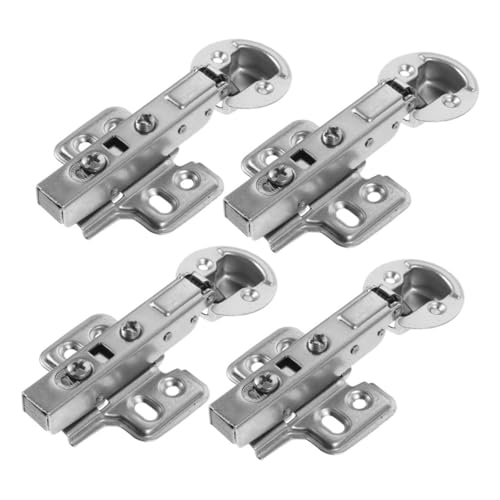 ORFOFE 4 Stück Teiliges Soft close Edelstahl Scharnier mit Hydraulischem Dämpfer Geräuschlose Küchenschrank Türscharniere Tassenkopf Kompatibel für Rahmenlose und Gerahmte Schranktüren von ORFOFE