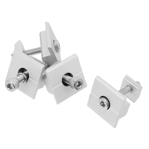 ORFOFE 4 Stück Teiliges Solarhalterung Bügel aus Aluminiumlegierung mit Schrauben und Muttern Verstellbare Solarpanel Mittelklemmen für Metall und Blechdächer Einfache und Präzise von ORFOFE