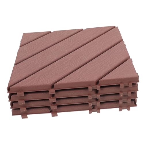 ORFOFE 4 Stück Teiliges Terrassenfliesen aus Kunststoff mit Holzoptik Wetterfeste Balkon Bodenfliesen Strapazierfähige Ineinandergreifende Decking Tiles für Terrasse und Heimdekor ORFOFE 4 Stück Teiliges Terrassenfliesen aus Kunststoff mit Holzoptik Wetterfeste Balkon Bodenfliesen Strapazierfähige Ineinandergreifende Decking Tiles für Terrasse und Heimdekor von ORFOFE