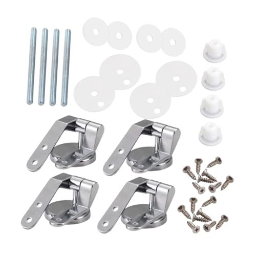 ORFOFE 4 Stück Teiliges Wc Sitz Scharnier Ersatzset aus Zinklegierung Stabile und Belastbare Befestigung für Toilettendeckel Einfach zu Montierende Ersatzteile für Spültoiletten ORFOFE 4 Stück Teiliges Wc Sitz Scharnier Ersatzset aus Zinklegierung Stabile und Belastbare Befestigung für Toilettendeckel Einfach zu Montierende Ersatzteile für Spültoiletten von ORFOFE