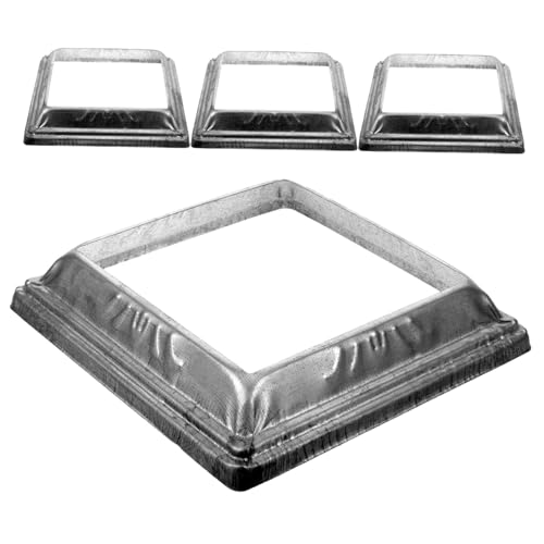 ORFOFE 4 Stück Teiliges Zaunpfosten Abdeckkappen aus Verzinktem Eisen Robuste Pfostenschürzen mit Stabilem Design Schützende Hüllen für Quadratrohre Vielseitig Einsetzbar und Langlebig von ORFOFE