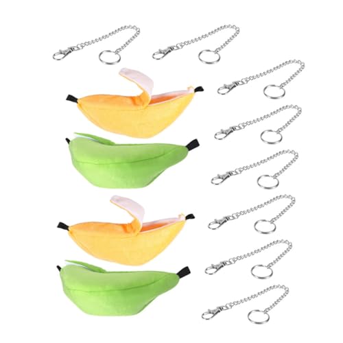 ORFOFE 4 Teiliges Banane Hamster Hängematte Kuscheliges Kleintierbett Hängendes Haustierhaus für Hamster Chinchilla Frettchen Ratten Kleine Vögel Platzsparend von ORFOFE