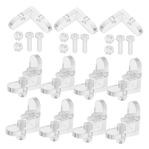 ORFOFE 40 Stück Teiliges Transparentes Eckwinkel Schrauben Stabile Möbel Box eckhalterung Klarer Glasfixierclip für Vielseitige Befestigung und Einfache Montage von ORFOFE