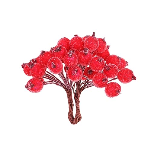 ORFOFE 400stücke Zarte Künstliche Beeren-Ornamente Lebensechtes Frostbeeren-girlanden-zubehör Zum Selbermachen Flexibler Floraler Eisendraht Geeignet Für Handwerk Rot von ORFOFE
