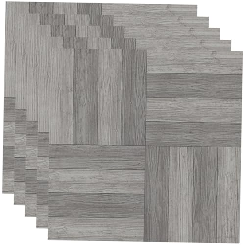 ORFOFE 5 Stück PVC Bodenfliesen Aufkleber Teilig Selbstklebend Ölbeständig rutschfest Küchenboden Dekor Holzoptik Strapazierfähig Wohnzimmer Badezimmer Fliesen Sticker von ORFOFE