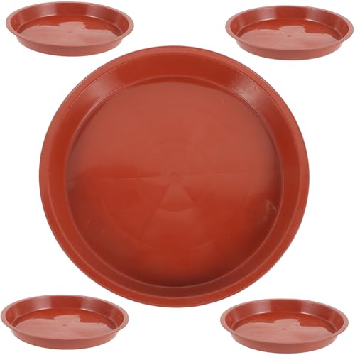 ORFOFE 5 Stück Runde Pflanzuntersetzer aus Strapazierfähigem Kunststoff Kleine Pflanzenschalen für Drinnen Robust Wasserauffangend rutschfest für Blumentöpfe von ORFOFE