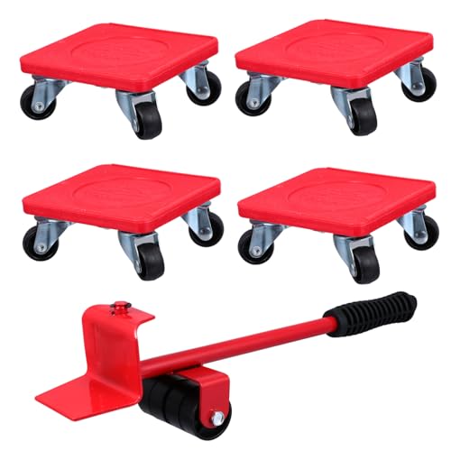ORFOFE 5 Stück Teiliges Möbelheber Set mit Ergonomischem Design Möbelheber und Möbelgleiter für Schwere Möbel Leise für Parkett Teppich Einfaches Umziehen und Möbelrücken ohne von ORFOFE