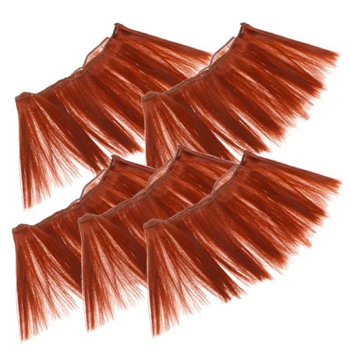 ORFOFE 5 Stück Teiliges Puppenhaarverlängerungen aus Hitzebeständigem Material Gerade Puppenperücken für DIY Basteln und Reparatur Vielseitig Stylbar mit Föhn und Glätteisen für von ORFOFE