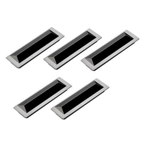 ORFOFE 5 Stück Teiliges Unsichtbare Schrankgriffe aus Schwarzem Aluminiumlegierung Eingelassene Möbelgriffe für Schrank Schublade und Kleiderschrank Praktische Verdeckte Ziehgriffe für von ORFOFE