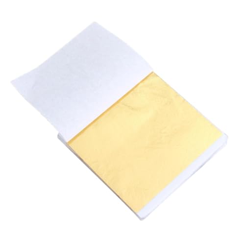 ORFOFE 50 Stück Imitations-blattgold Folienpapier Goldfolie zum Basteln für Kunst Möbel Nägel Bilderrahmen Glänzende Dekoration Vielseitig Verwendbar von ORFOFE