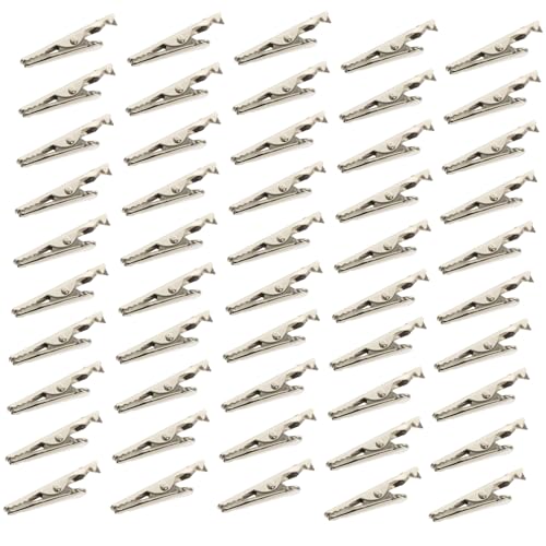 ORFOFE 50 Stück Krokodilklemmen Elektrisch Vielseitig Einsetzbar Kabelhalter Labor Testklemmen DIY Löthilfe Praktische Langlebig von ORFOFE