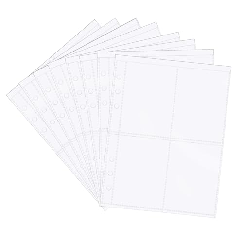 ORFOFE 50 Stück Teiliges Sammelkarten Hüllen Transparent Doppelseitig Gelocht für Ordner Glasklare Fotohüllen und Kartenprotektoren Vielseitig für Sammelalben Trading Cards Fotos und von ORFOFE