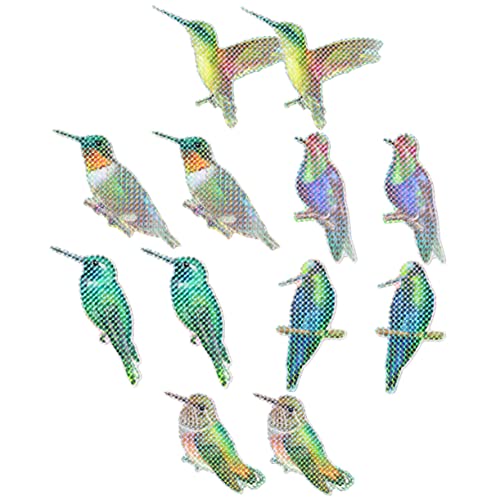 ORFOFE 6 Paare Bunte Hummingbird Fensteraufkleber mit Magnetkraft Wiederverwendbare Verschleißfeste Kollisions Screen Window Sticker für Zuhause und Büro Dekorative Vogelschutzfolie von ORFOFE