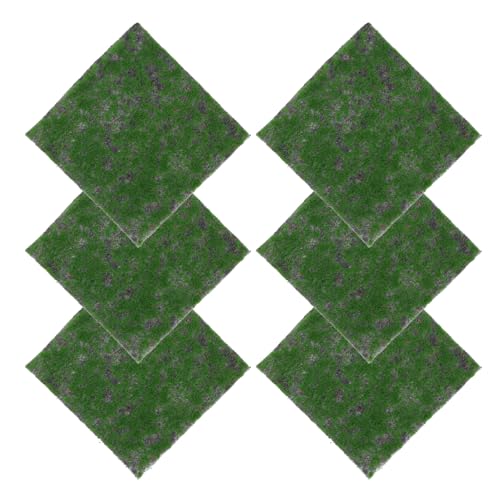 ORFOFE 6 Stück Kunstmoos: Realistische Moosplatten Für DIY-mikrolandschafts-Terrarium Und Pflanzgefäß-Dekoration – 15 X 15 cm Kunstgrasmatte von ORFOFE