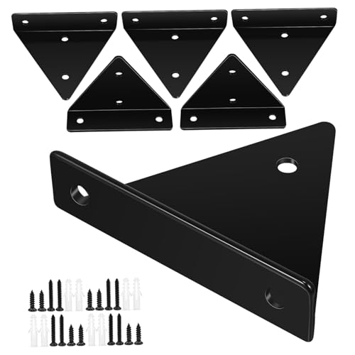 ORFOFE 6 Stück Teiliges Dreieckige Regalhalter aus Robustem Eisen Schwere Metallwinkel für Wandmontage Stabile Unsichtbare Halterungen für Schwebende Wandregale und Platzsparende von ORFOFE