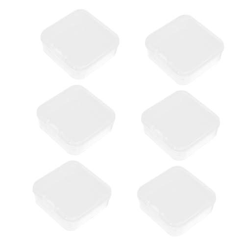 ORFOFE 6 Stück Teiliges Transparentes Aufbewahrungsbox PP Kleiner Schmuckhalter mit Klappdeckel Tragbare Organizer-box für Ohrringe Halsketten und Kleinteile für Reisen und Ordentliche von ORFOFE