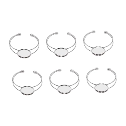 ORFOFE 6 Stück Teiliges Y-förmiges Kupfer Verstellbare Runde Fassung Silberfarben für DIY Schmuckherstellung Vielseitig Langlebig von ORFOFE