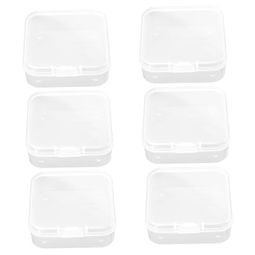 ORFOFE 6 Stück Transparente Aufbewahrungsbox mit Deckel Organizer für Fake Nails Schmuck Perlen und Angelhaken Stabile Kunststoffkiste Praktisches Reise-etui von ORFOFE