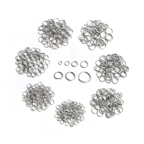 ORFOFE 770 Stück Teiliges DIY Schmuckzubehör Edelstahl Verbindungsringe Offene und Geschlossene Ringe Verschiedene Für Schmuckherstellung und Basteln von ORFOFE
